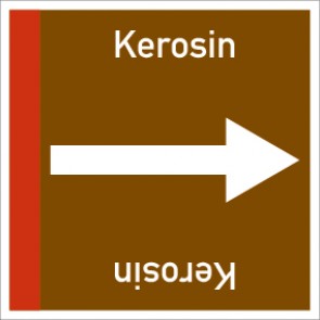 Rohrleitungskennzeichnung viereckig Kerosin · ALU-SCHILD