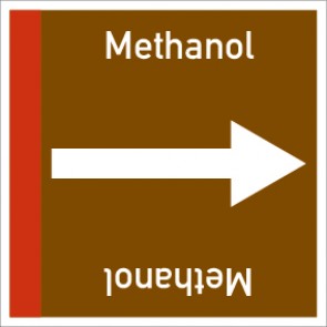 Schild Rohrleitungskennzeichnung viereckig Methanol · selbstklebend