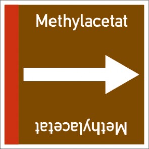 Schild Rohrleitungskennzeichnung viereckig Methylacetat · selbstklebend