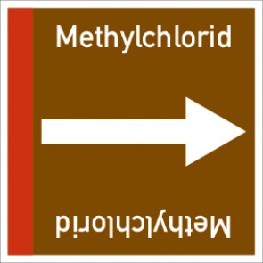 Schild Rohrleitungskennzeichnung viereckig Methylchlorid · selbstklebend