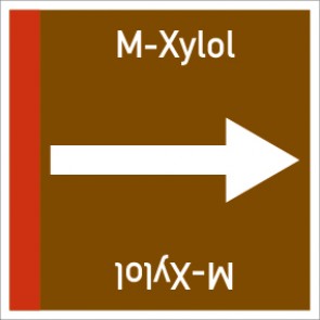 Rohrleitungskennzeichnung viereckig M-Xylol · Aufkleber | stark haftend