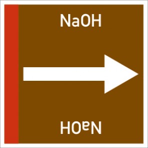 Rohrleitungskennzeichnung viereckig NaOH · Aufkleber