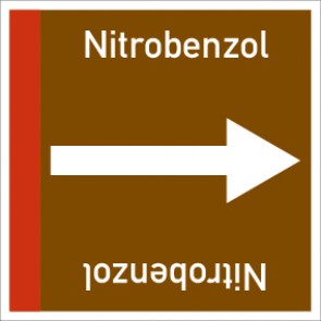 Rohrleitungskennzeichnung viereckig Nitrobenzol · Aufkleber | stark haftend