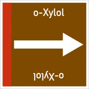 Rohrleitungskennzeichnung viereckig o-Xylol · Aufkleber