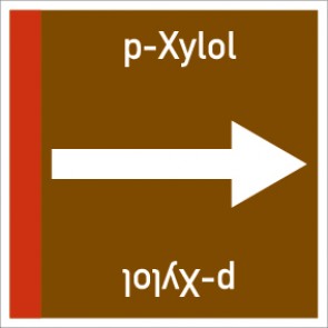 Rohrleitungskennzeichnung viereckig p-Xylol · Aufkleber