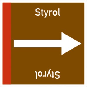 Rohrleitungskennzeichnung viereckig Styrol · ALU-SCHILD
