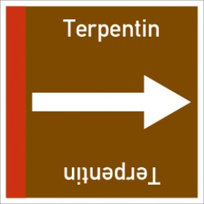 Rohrleitungskennzeichnung viereckig Terpentin · Aufkleber