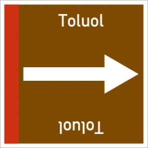 Rohrleitungskennzeichnung viereckig Toluol · ALU-SCHILD