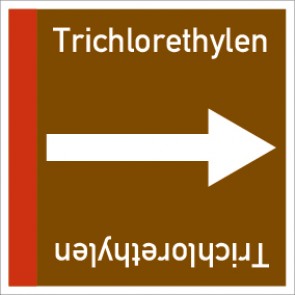 Schild Rohrleitungskennzeichnung viereckig Trichlorethylen · selbstklebend