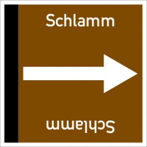 Rohrleitungskennzeichnung viereckig Schlamm · ALU-SCHILD