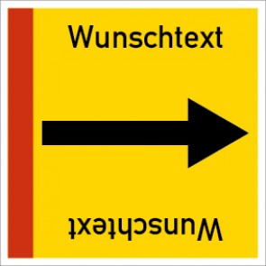 Rohrleitungskennzeichnung viereckig Wunschtext · ALU-SCHILD