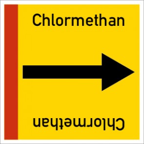 Rohrleitungskennzeichnung viereckig Chlormethan · Aufkleber | stark haftend