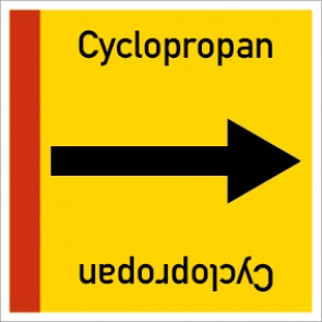 Rohrleitungskennzeichnung viereckig Cyclopropan · ALU-SCHILD