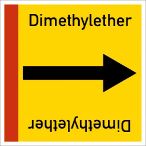 Schild Rohrleitungskennzeichnung viereckig Dimethylether · selbstklebend
