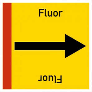 Rohrleitungskennzeichnung viereckig Fluor · ALU-SCHILD