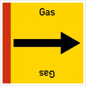 Rohrleitungskennzeichnung viereckig Gas · MAGNETSCHILD