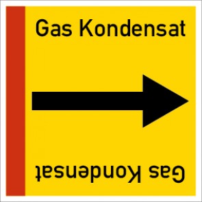 Schild Rohrleitungskennzeichnung viereckig Gas Kondensat · selbstklebend