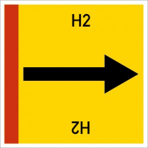 Rohrleitungskennzeichnung viereckig H2 · MAGNETSCHILD
