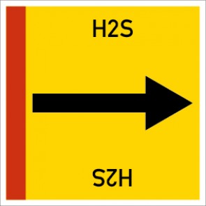 Rohrleitungskennzeichnung viereckig H2S · Aufkleber