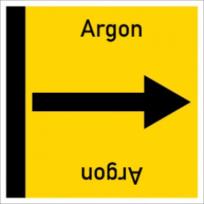 Rohrleitungskennzeichnung viereckig Argon · Aufkleber | stark haftend