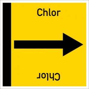 Rohrleitungskennzeichnung viereckig Chlor · ALU-SCHILD