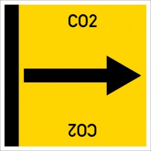 Rohrleitungskennzeichnung viereckig CO2 · ALU-SCHILD