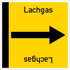 Rohrleitungskennzeichnung viereckig Lachgas · Aluminium-Schild