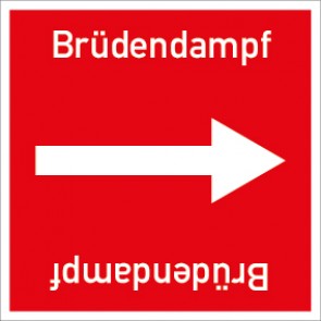 Rohrleitungskennzeichnung viereckig Brüdendampf · ALU-SCHILD