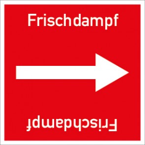 Rohrleitungskennzeichnung viereckig Frischdampf · ALU-SCHILD