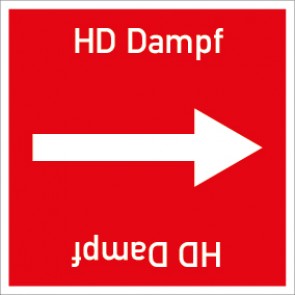 Schild Rohrleitungskennzeichnung viereckig HD Dampf · selbstklebend
