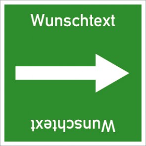 Rohrleitungskennzeichnung viereckig Wunschtext · Aluminium-Schild