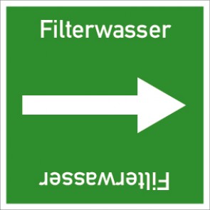 Rohrleitungskennzeichnung viereckig Filterwasser · MAGNETSCHILD