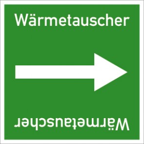 Rohrleitungskennzeichnung viereckig Wärmetauscher · Aluminium-Schild