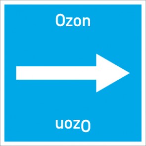 Rohrleitungskennzeichnung viereckig Ozon · Aluminium-Schild