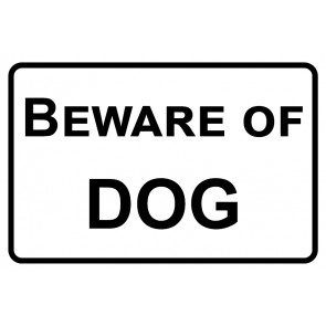 Magnetschild Beware of Dog | weiß