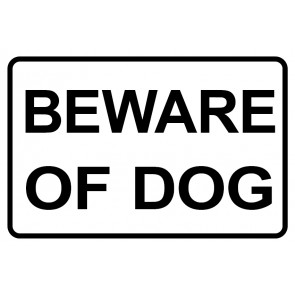 Aufkleber Beware of Dog | weiß