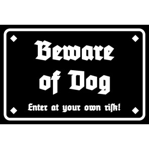 Aufkleber Beware of Dog | schwarz