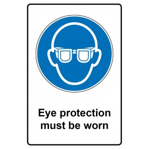 Gebotszeichen Aufkleber | Sticker · Eye protection must be worn