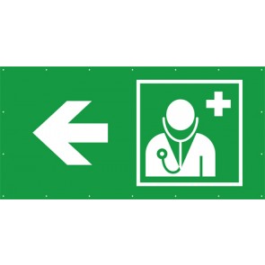 Rettungszeichen Banner · Plane Arzt, Ärztliche Hilfe links