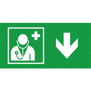 Rettungszeichen Banner · Plane Arzt, Ärztliche Hilfe hier - zurück