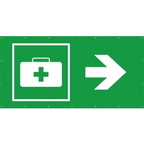 Rettungszeichen Banner · Plane Notfallkoffer Sanitätskoffer rechts