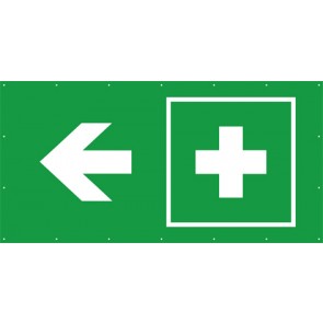 Rettungszeichen Banner · Plane Erste Hilfe, Kreuz links