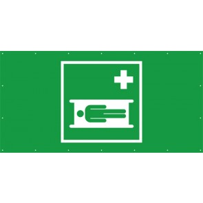 Rettungszeichen Banner · Plane Krankentrage, Nottrage