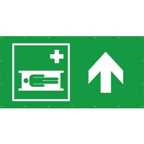 Rettungszeichen Banner · Plane Krankentrage, Nottrage geradeaus