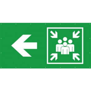 Rettungszeichen Banner · Plane Sammelplatz, Sammelstelle links