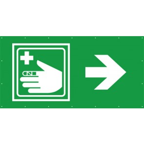Rettungszeichen Banner · Plane Erste Hilfe, Verbandssachen rechts