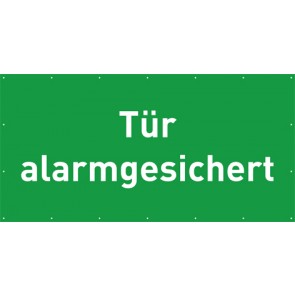 Rettungszeichen Banner · Plane Tür alarmgesichert