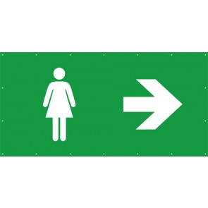 Rettungszeichen Banner · Plane WC Frau rechts