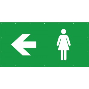 Rettungszeichen Banner · Plane WC Frau links