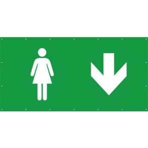 Rettungszeichen Banner · Plane WC Frau hier